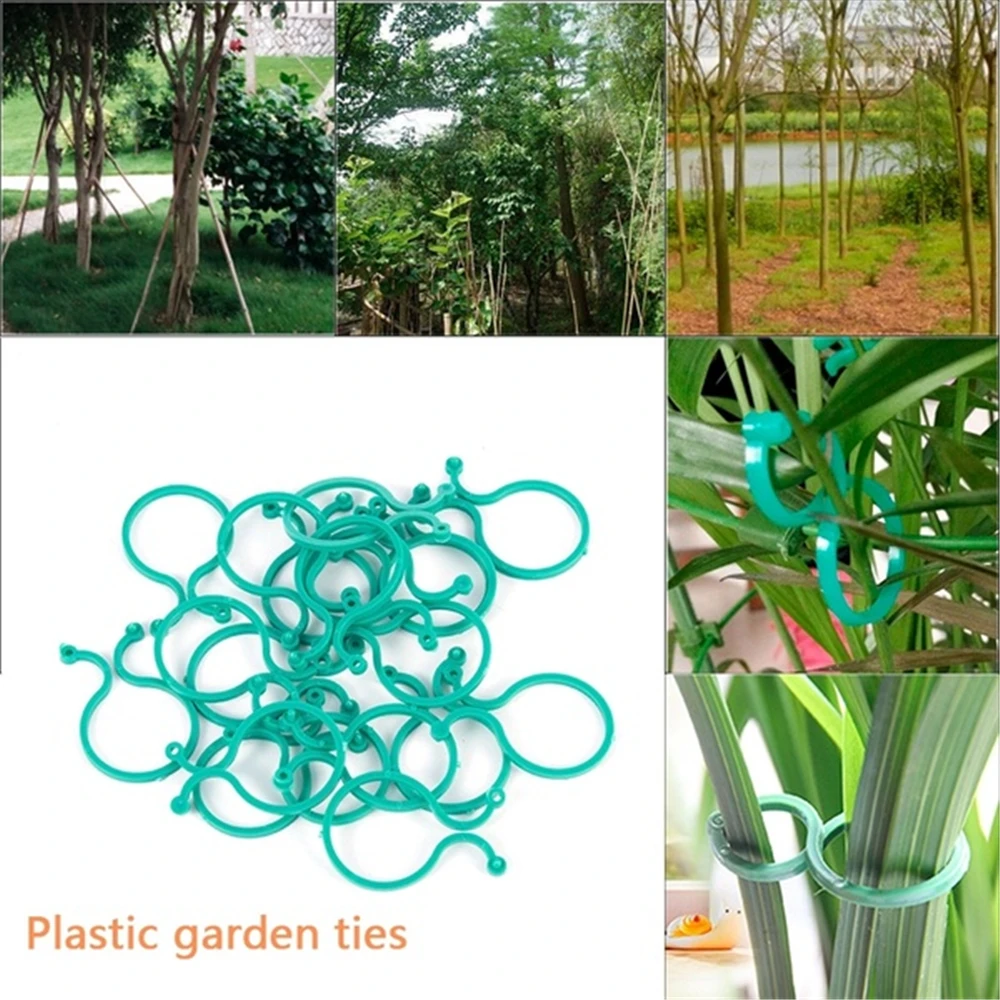 

50PC Ring Garden Plant Ties Support Clips Flower Bush Vine Holder Supports Plant Support Clips For Trees Tool Agriculture Tools