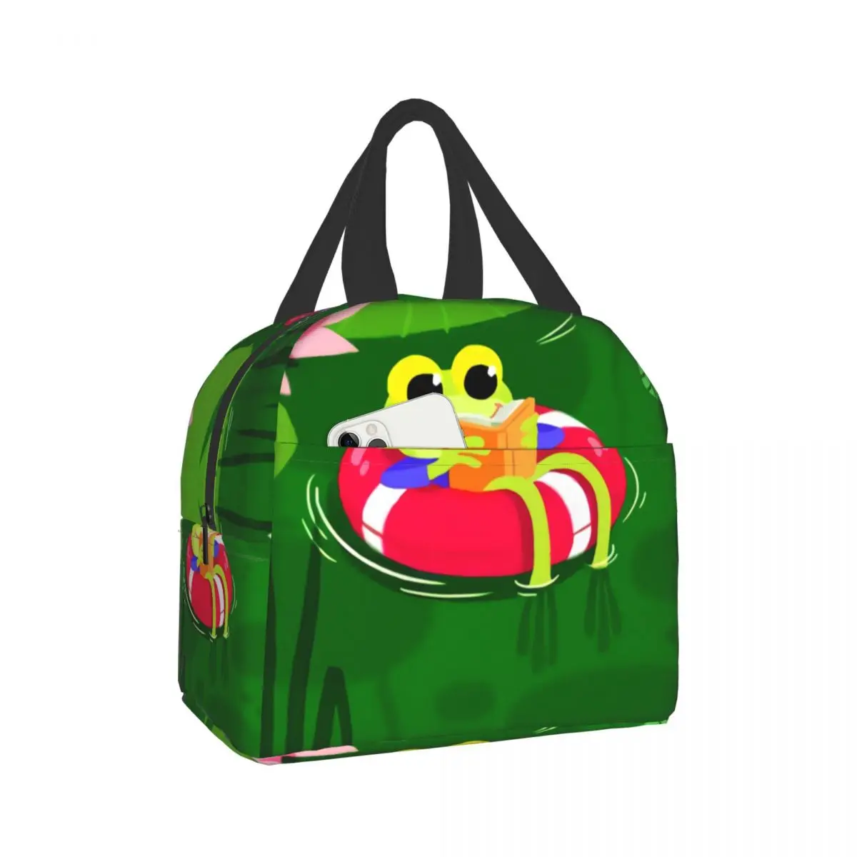 

Frog Lunch Bags for Women Insulated Thermal Lunch Box Cooler Tote Bag Reusable Food Organizer Adult