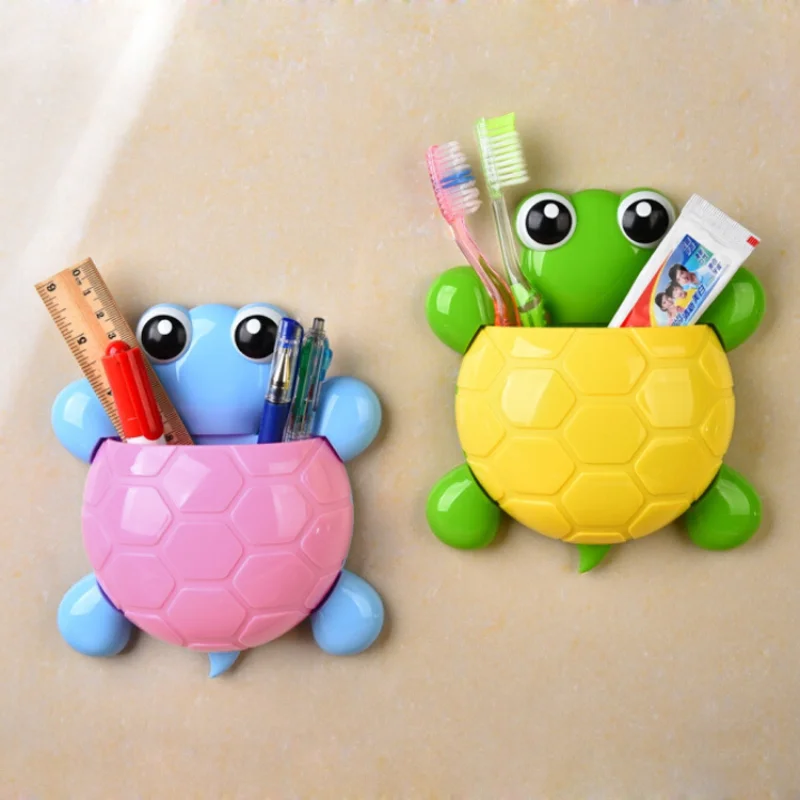 

Cute Animal Toothbrush Holder Turtle Strong Suction Cup Toothbrush Toothpaste Storage Rack Bathroom Wall Suction Tooth Holder