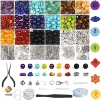 7 chakra beaads jewelry accessories making kit healing natural stone beads box diy craft tool kit jewelry supplies findings set