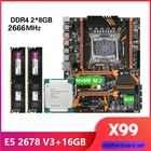 Материнская плата X99 D4 combo с Xeon E5 2678 V3 LGA2011-3 CPU 2 шт. X 8 ГБ = 16 Гб 2666 МГц DDR4 память