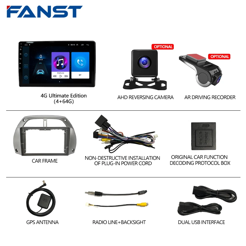 

Toyota RAV4 2001-2006 Android 9.0 GPS