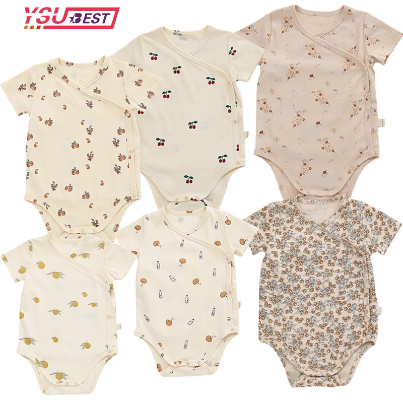 

Summer 0-24M Newborn Kid Baby Boys Girls Clothes Short Sleeve Romper Print Cute Sweet Cotton Jumpsuit Lovely Body suit Outfit