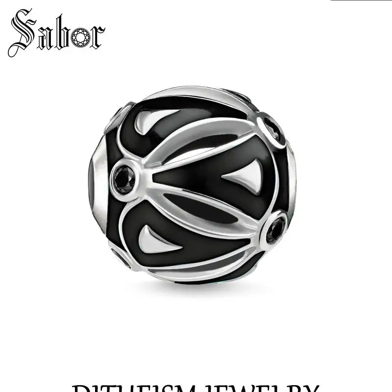 Женские бусины сделай сам этно-Черный Шарм новинка 2020 Серебряное ювелирное