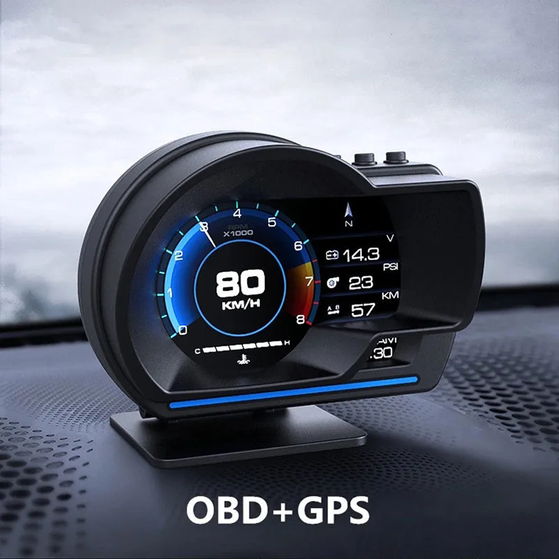

Head Up Display Car Universal Dual System HD LCD Display Speedometer OBD GPS Interface Navigation Speed Warning for All Vehicle