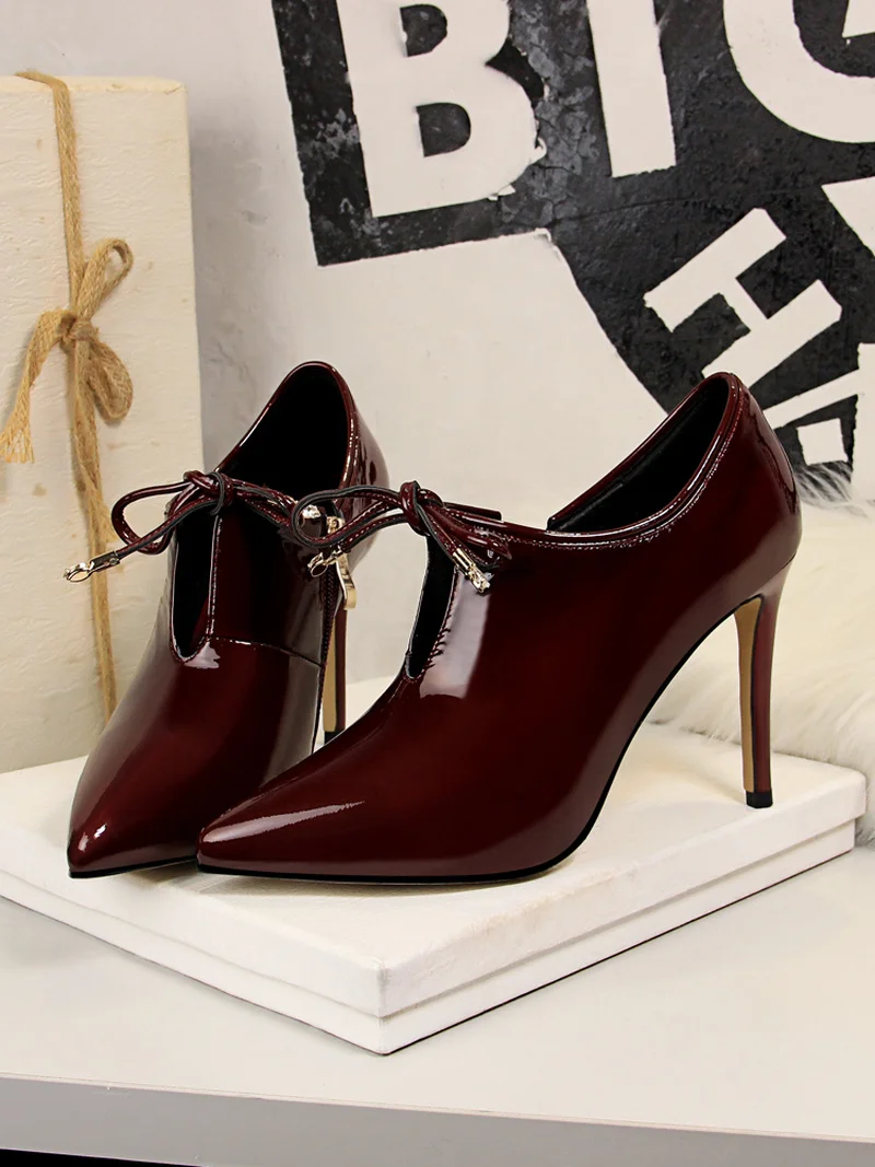 Женские туфли лодочки в стиле ретро на высоком каблуке западном женские