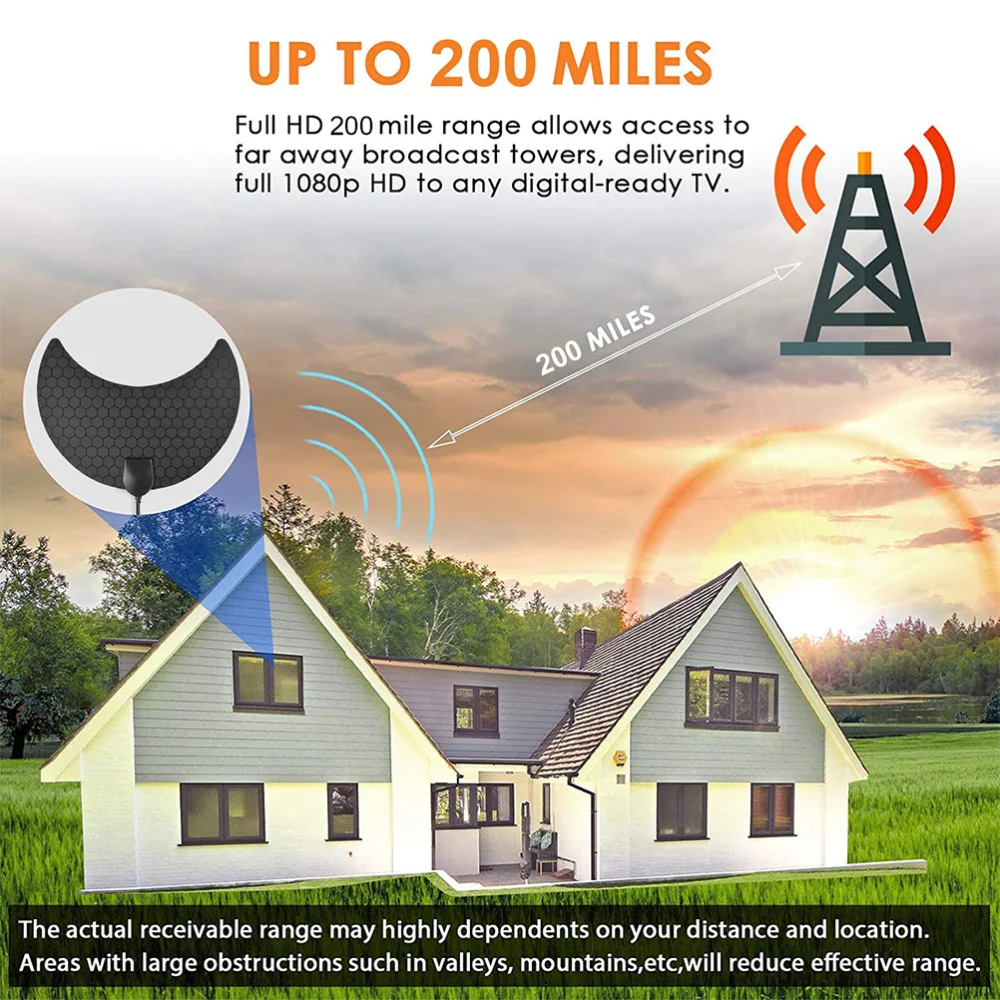 

TV Aerial 4K Indoor TV Aerial Amplified TV Antenna for Free Local Channel