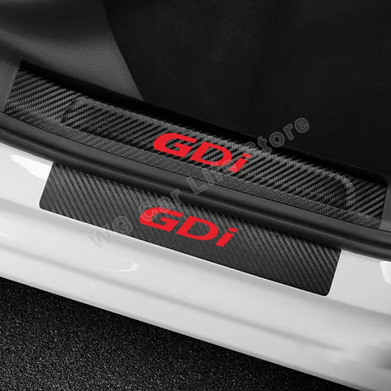

Car Stickers For Hyundai GDI Auto Door Plate Protector Sticker Carbon Fiber Anti Scratch Car Products 4Pcs