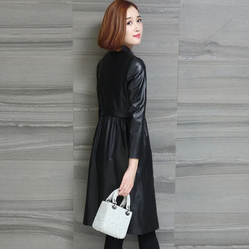 Женская куртка из натуральной кожи весна-осень 2020 пальто овчины Длинный блейзер