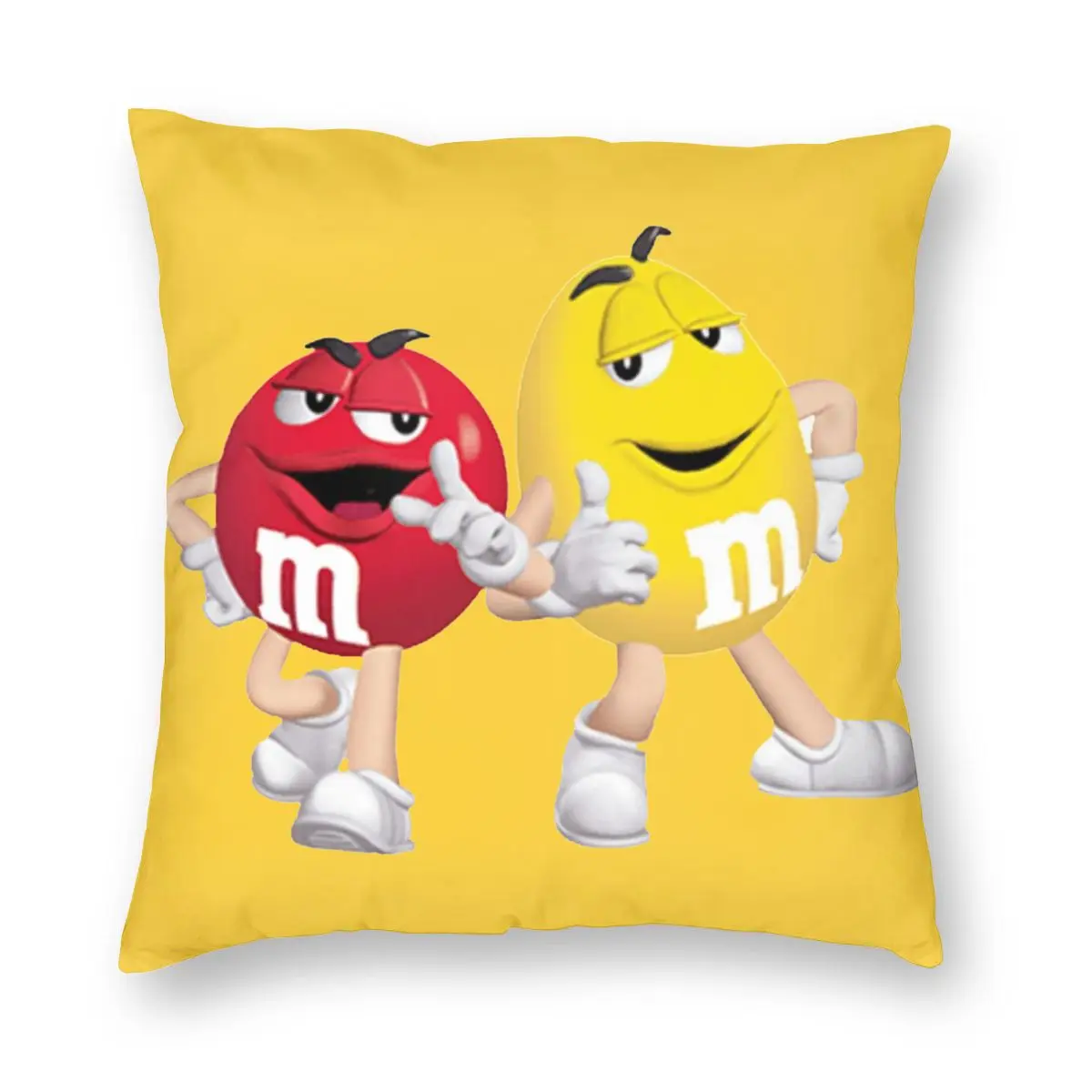 

Красно-Желтая подушка M & m's, наволочка с принтом, декоративная подушка конфетного шоколада, наволочка, домашняя квадратная подушка 40x40 см