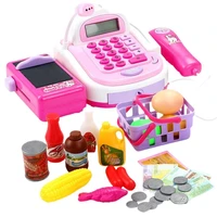 mini simulation supermarket checkout counter foods goods toys kids pretend play shopping cash register set toy for girls gift