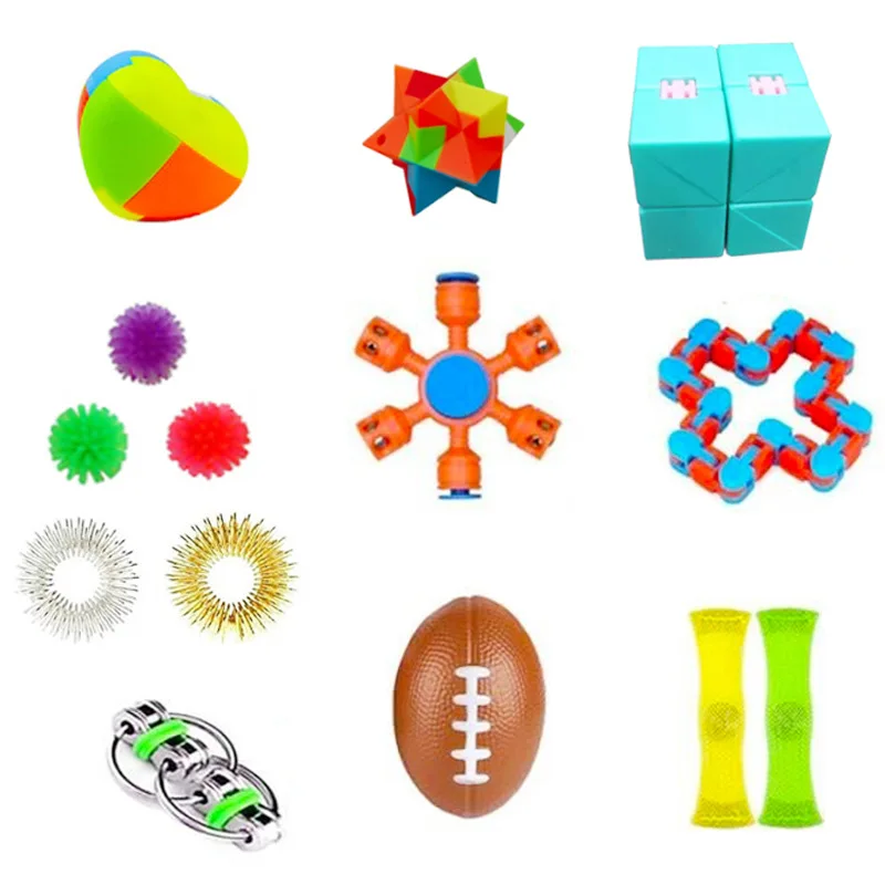 

COLOQY 1 Fidget Toys Pop it Sensory Antistress Toy Pack Squishy Squishmallow Decompression Stress Reliever Toy For Adults Kids