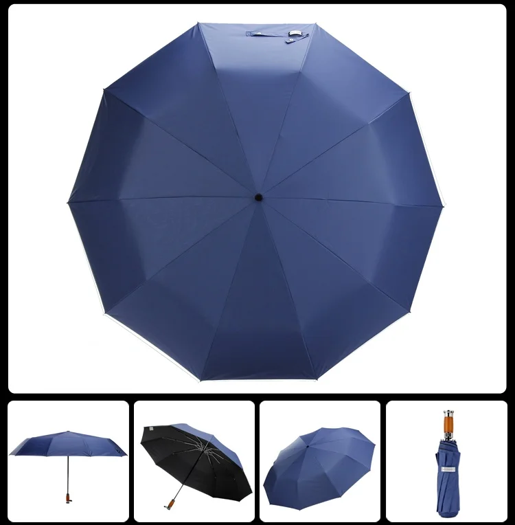 

2021new Brand 125cm Big Automatic Quality Double Layer Umbrella Rain Women 3Fold Windproof Large Outdoor Umbrella Men Woman