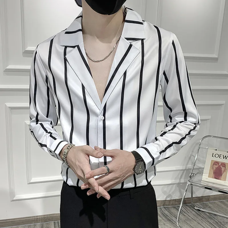 

Повседневная мужская черная белая рубашка для мужчин, деловое платье, топ, формальные рубашки для мужчин, брендовая полосатая мужская Тонка...