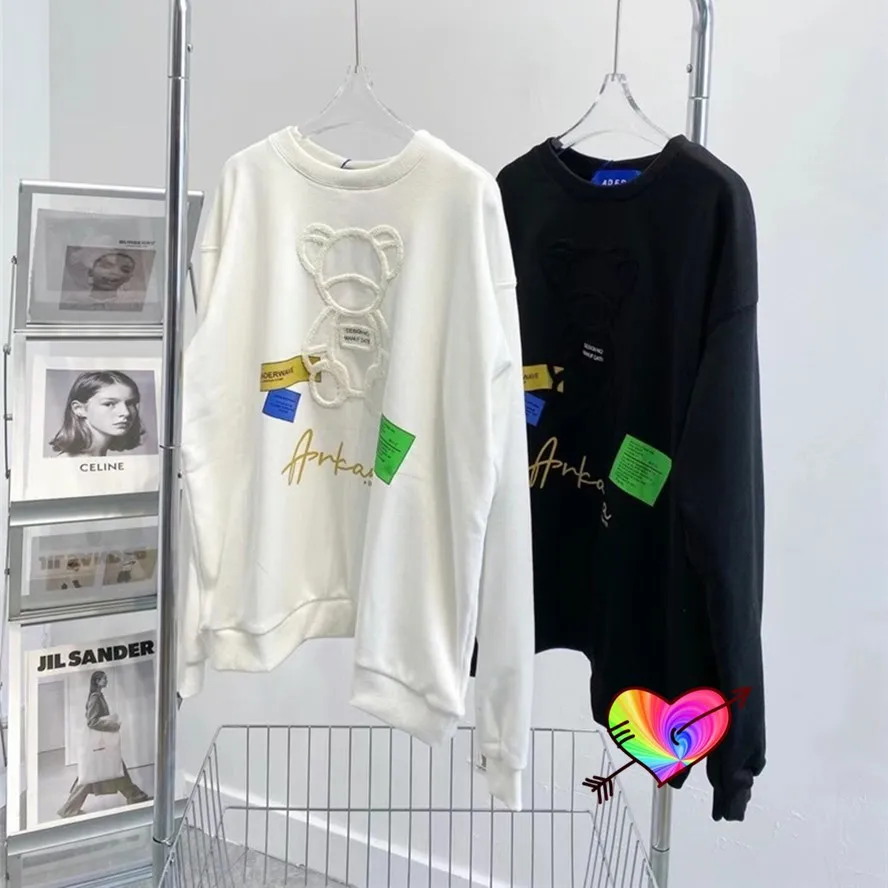 

3D Bear Embroidered Logo Ader Error Sweatshirts 2021FW Men Women 1:1 High Quality Adererror Hoodie Slightly Oversize Crewneck