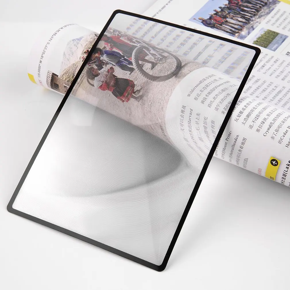 

3X Top Quality Convinient PVC Magnifier Sheet 180X120mm Book Page Magnifying Book Page Reading Glass Lens Magnification