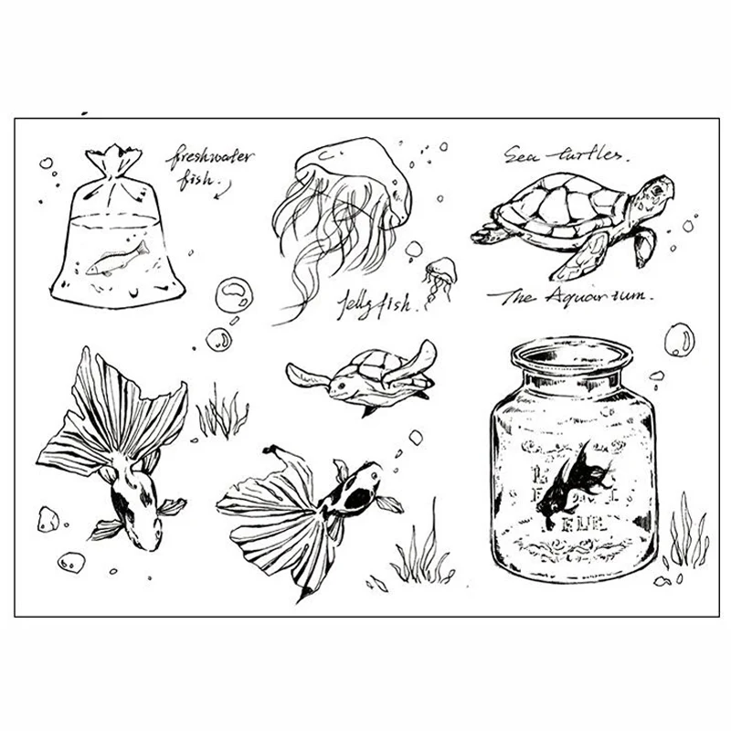 ZFPARTY прозрачные силиконовые штампы для аквариума скрапбукинга/изготовления