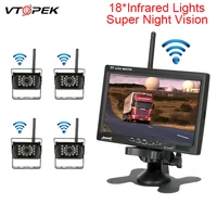 vtopek 7 inch wireless car monitor screen 18 infrared lights night vision reverse vehicle reversing camera screen for truck rv
