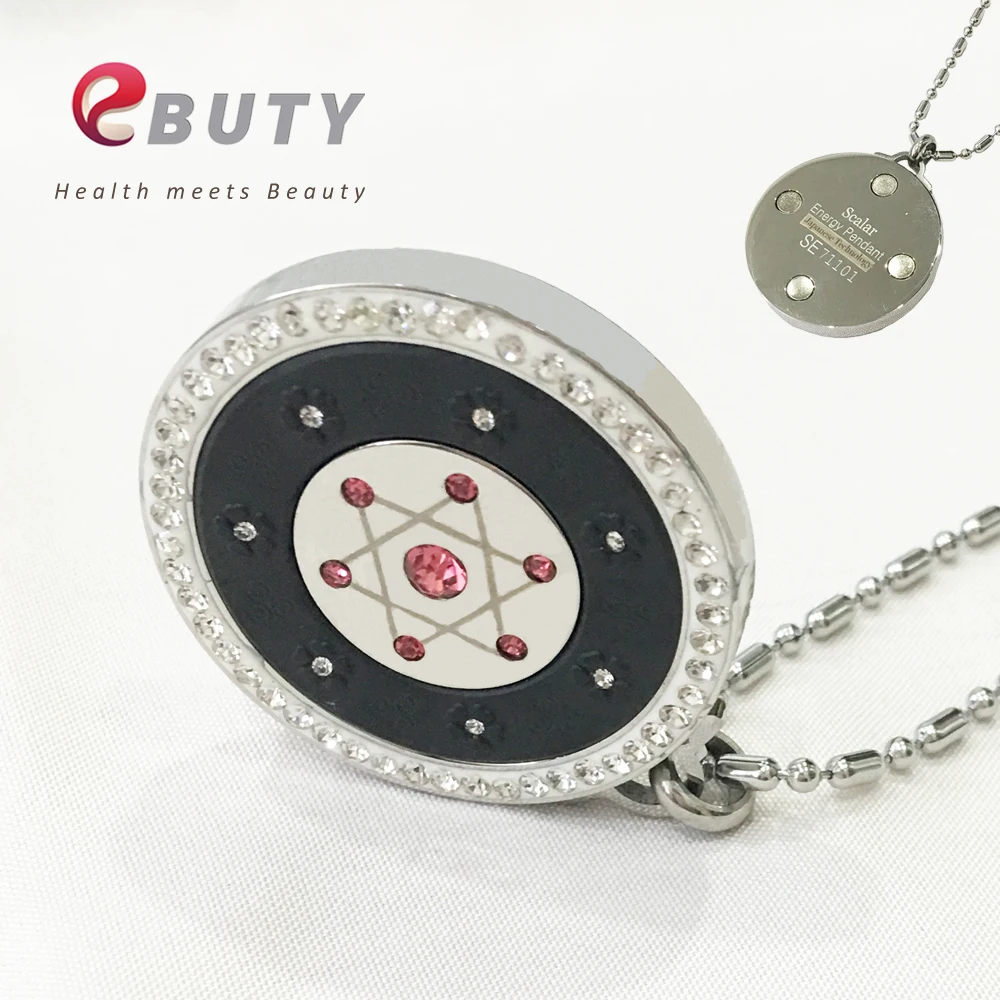 Purple with Magnet EBUTY Давид кулон Лава звезда Квант энергии подвески 4000CC отрицательные ионы белый розовый красный желтый цвет с подарочной посылка коробка - Окраска металла: Purple with Magnet