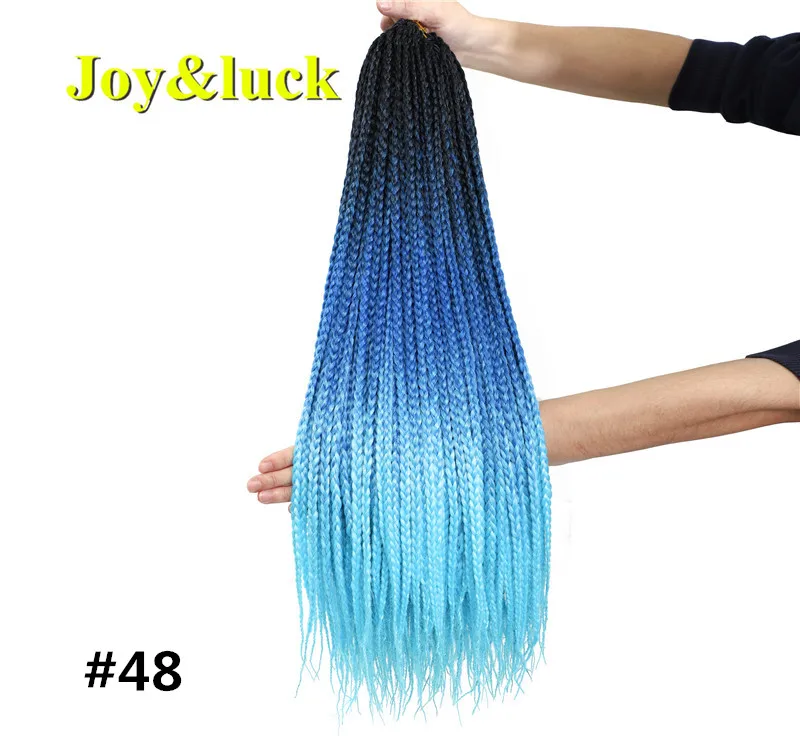 Joy&luck, 24 дюйма, цветная коробка, косички, синтетические плетеные волосы для женщин, вязанные волосы для наращивания, 22 корня