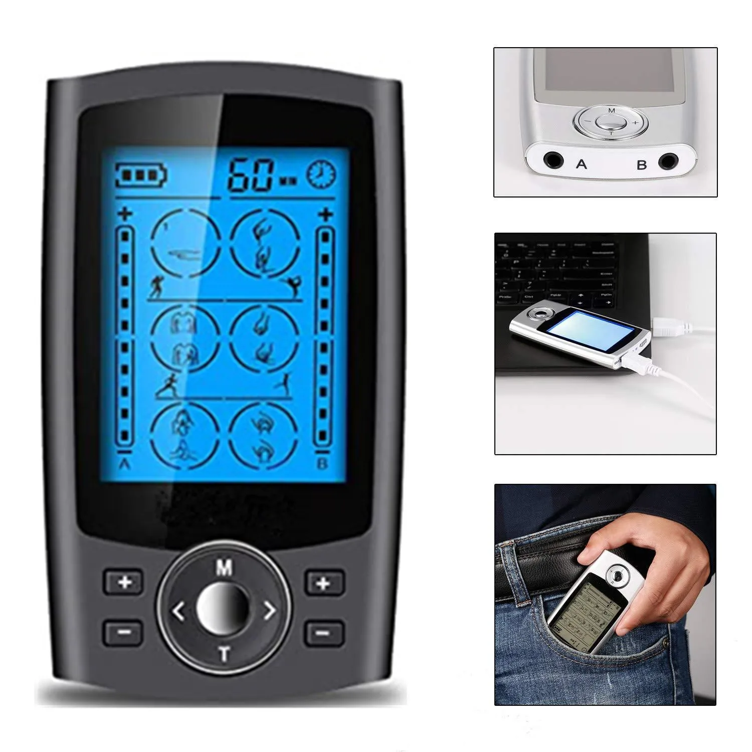 

24 Modes Massage Pulse Electronic Acupuncture Instrument Whole Body Physiotherapy Massage Rechargeable Meridian Massager