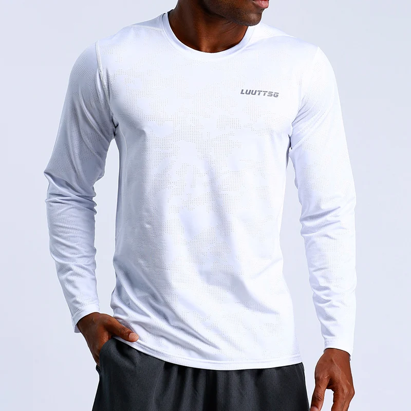Новинка Спортивная Мужская футболка для фитнеса бега футболки с длинным рукавом