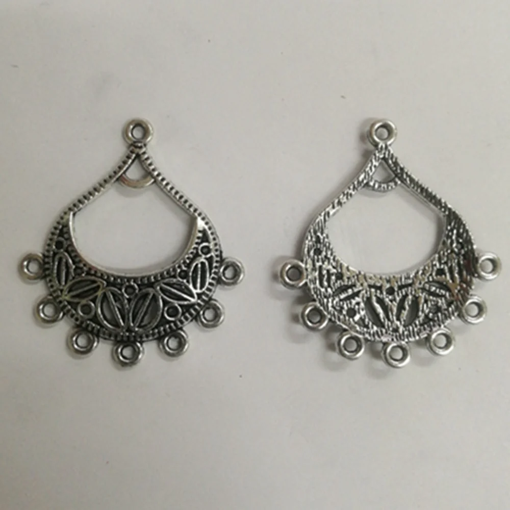 

5pcs 30x34mm Connector creative jewelry Earrings pendants antique silver color