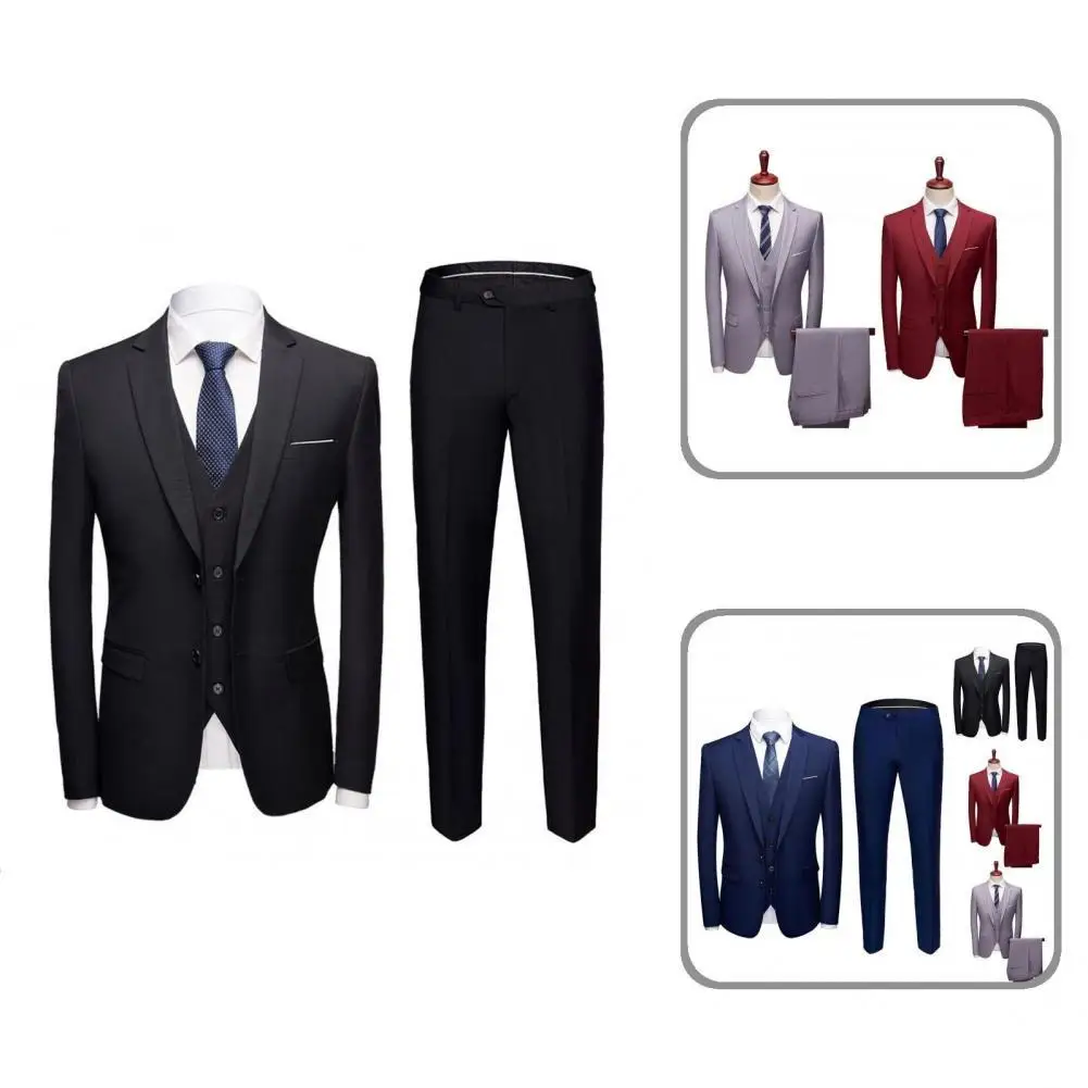 

2021 Male Suits Blazer Slim Business Blazer Suit Buttons Fabulous Long Sleeve Men Suit With Pockets Suit Set Long Sleeve Wedding