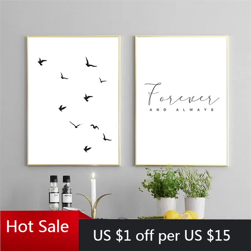 Минималистичная абстрактная летающая птица холст живопись плакат черно-белые