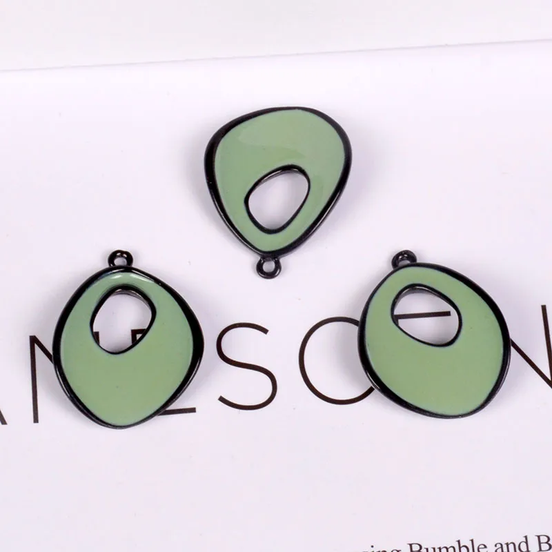 2pcs DIY Accessories Green Concave Design Grid Triangle Circle Earrings Pendants Contracted Alloy Collar Material | Украшения и