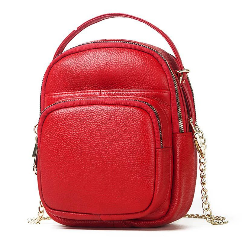 Women's Genuine Leather Shoulder Bag Female Chain Crossbody Bags Ladies High Quality Large Capacity Fashion Travel Handbag