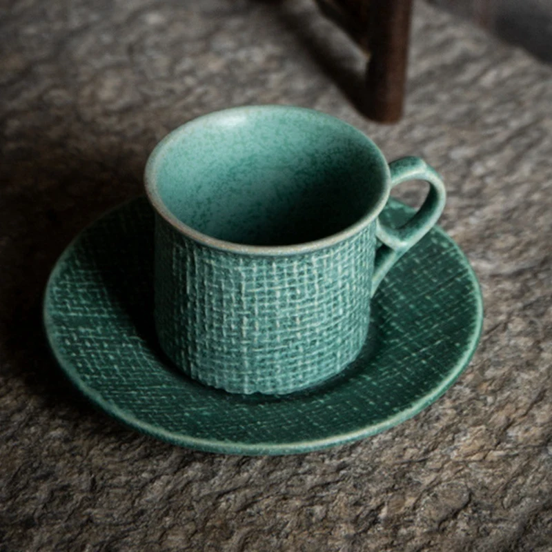 Японская Классическая винтажная чашка и блюдца керамика простой стиль