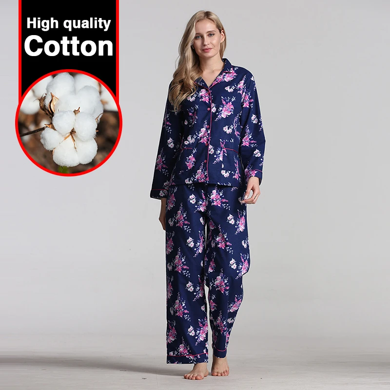 100% Женская пижама зимние женские пижамы новая женская хлопковые теплая хлопок