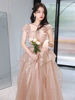 gorgeous strapless long evening dress off the shoulder slim a line birthday banquet gown fashion women back lace up gown