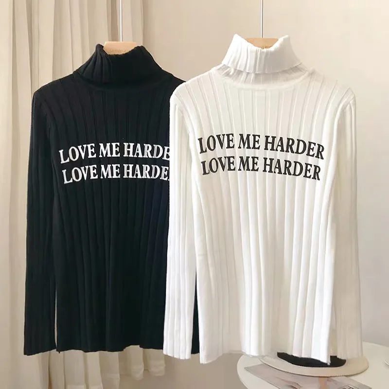 Укороченный свитер Женский пуловер с высоким воротником зимняя одежда женские