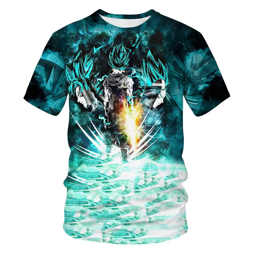 Летняя модная мужская Свободная 3D цветная Футболка с принтом dragon ball Повседневная