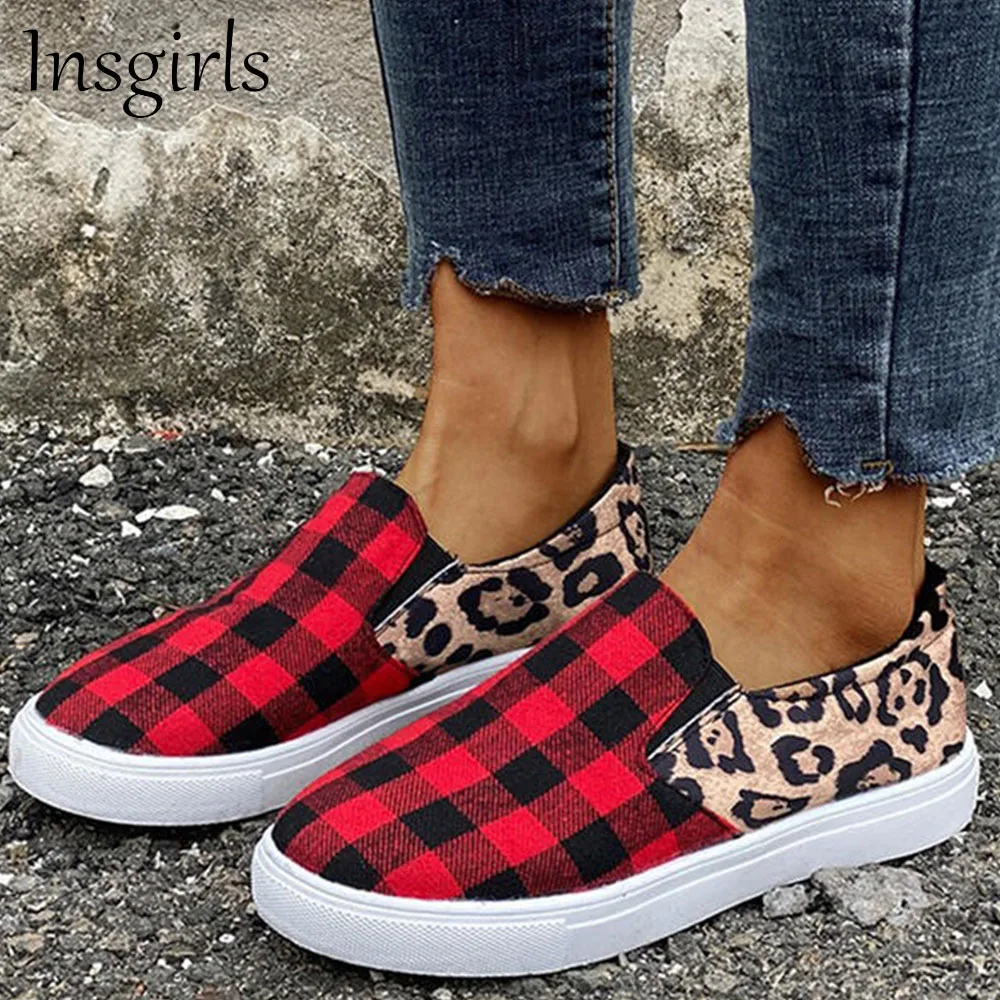 

Women's Cloth Shoes 2021 All Season Daily Leopard Print Ladies Slip On Comfy Loafers 35-43 Large-Sized Female Casual Flats