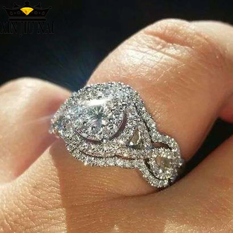 Женское кольцо из стерлингового серебра S925 пробы обручальное с фианитом ААА