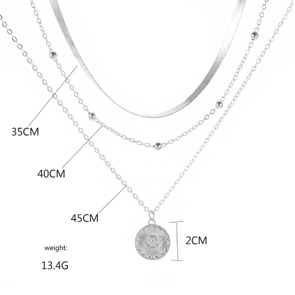 Fashion Design Necklace New Simple Multilayer Lotus Pendant Gold Color Female Jewelry Women Gift | Украшения и аксессуары