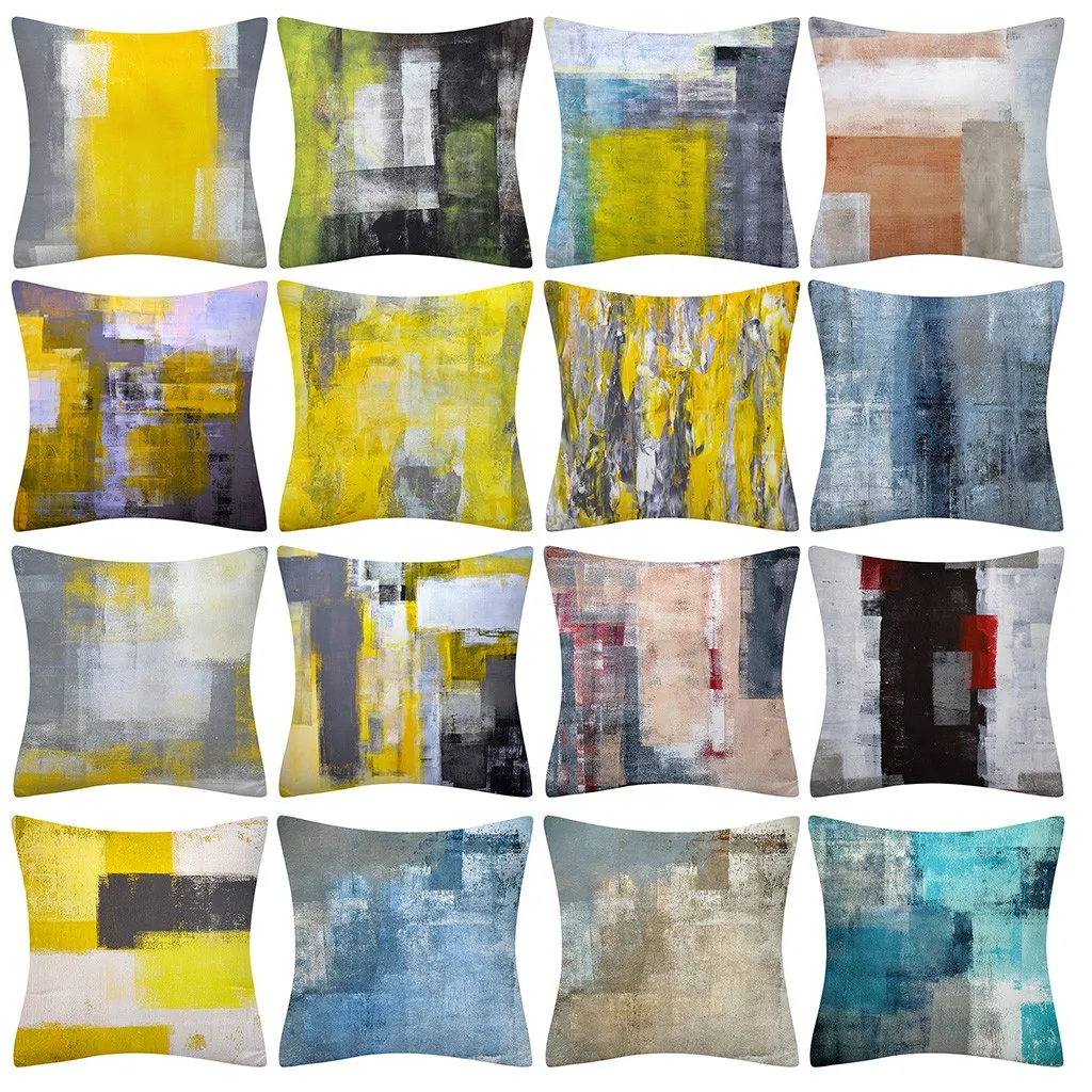 

Gradient Color Graffiti Sofa Decorative Cushion Cover Pillow Pillowcase Polyester 45*45 Throw Pillow Home Decor Pillowcover#ljc