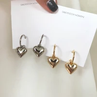 fashion fine jewelry vintage minimalism lovers love gold silver color heart temperament simple love earrings for women