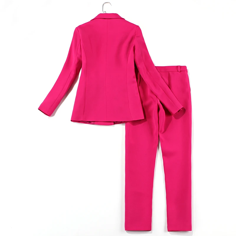 Брюки Деловые женские розовые костюмы для женщин женский двубортный блейзер с