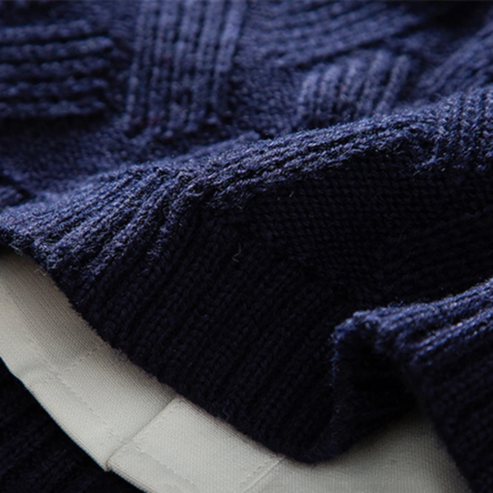 

Men Autumn O Neck Long Sleeve Color Block Patchwork Slim Knitted Pullover Sweater
