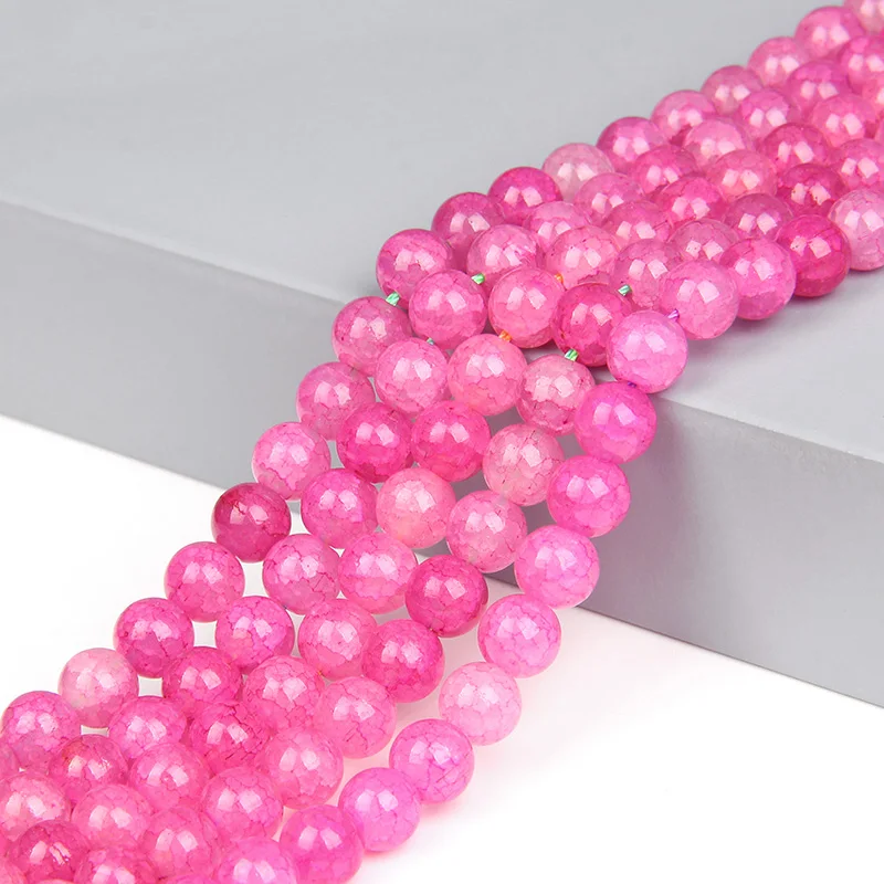 

8MM Natural Stone Beads Pink Carnelian Round Loose Beaded Agates Rose Charm Gem Bead Bracelets Accessories Handmade Diy