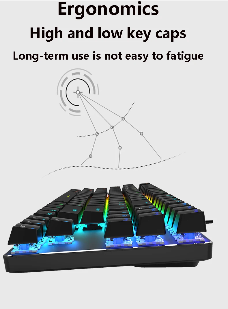 

Metoo Editio Wired/Wireless Bluetooth5.0 3.0 2.4G Gaming Mechanical Keyboard RGB Backlight 87Key for iOS Mac Android Windows