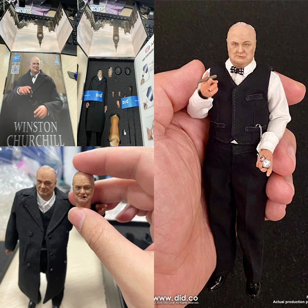 

In Stock DID XK80002 1/12 Scale Collectible Churchill Action Figure British Prime Minister Model with Dog for Fans Gifts