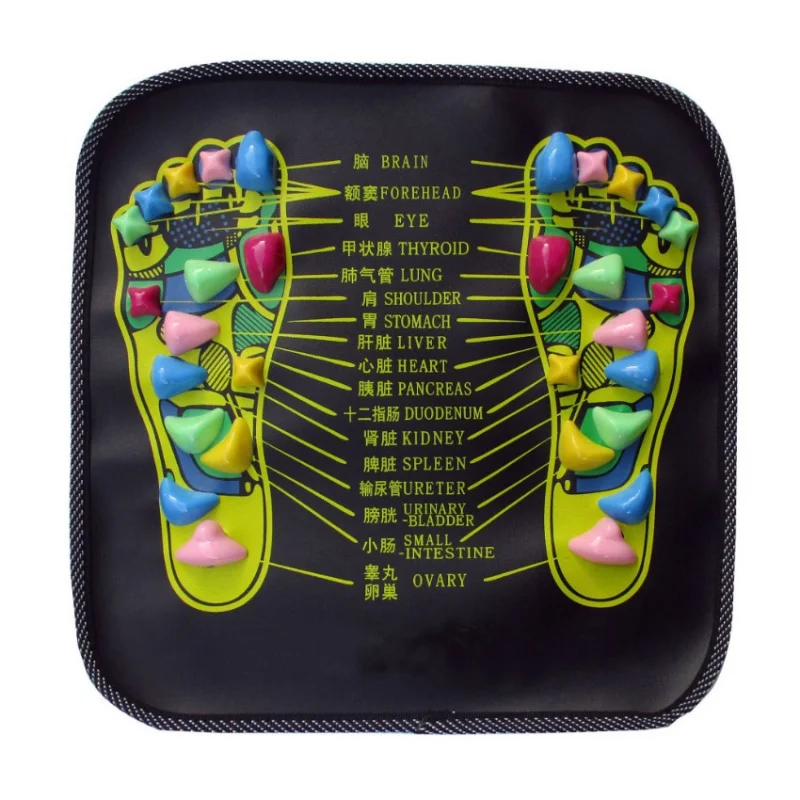 

1 Piece Acupuncture Cobblestone Colorful Foot Reflexology Walk Stone Square Portable Foot Massager Cushion For Relax Body