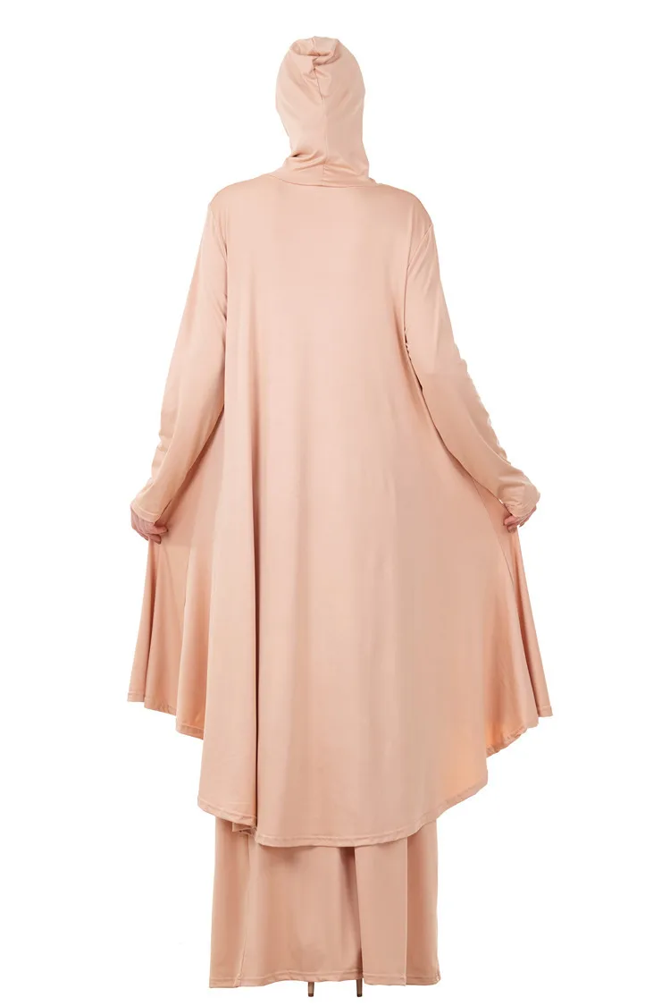 Мусульманский Женский Топ с длинным рукавом и капюшоном юбка абайя из двух