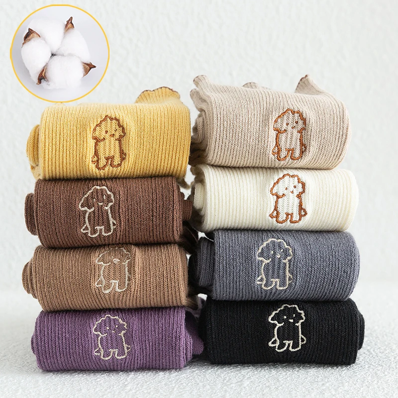 

Funny socks kawaii winter animal print calcetines damskie puppy cartoon skarpety long calcetas meia soft girl frilly skarpetki