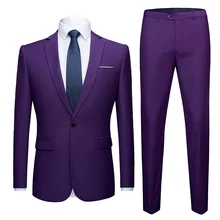 Good quality 2 piece male slim fit business office plus size Blazer+ pants men's wedding suit  men suit set 5XL 6XL (3)